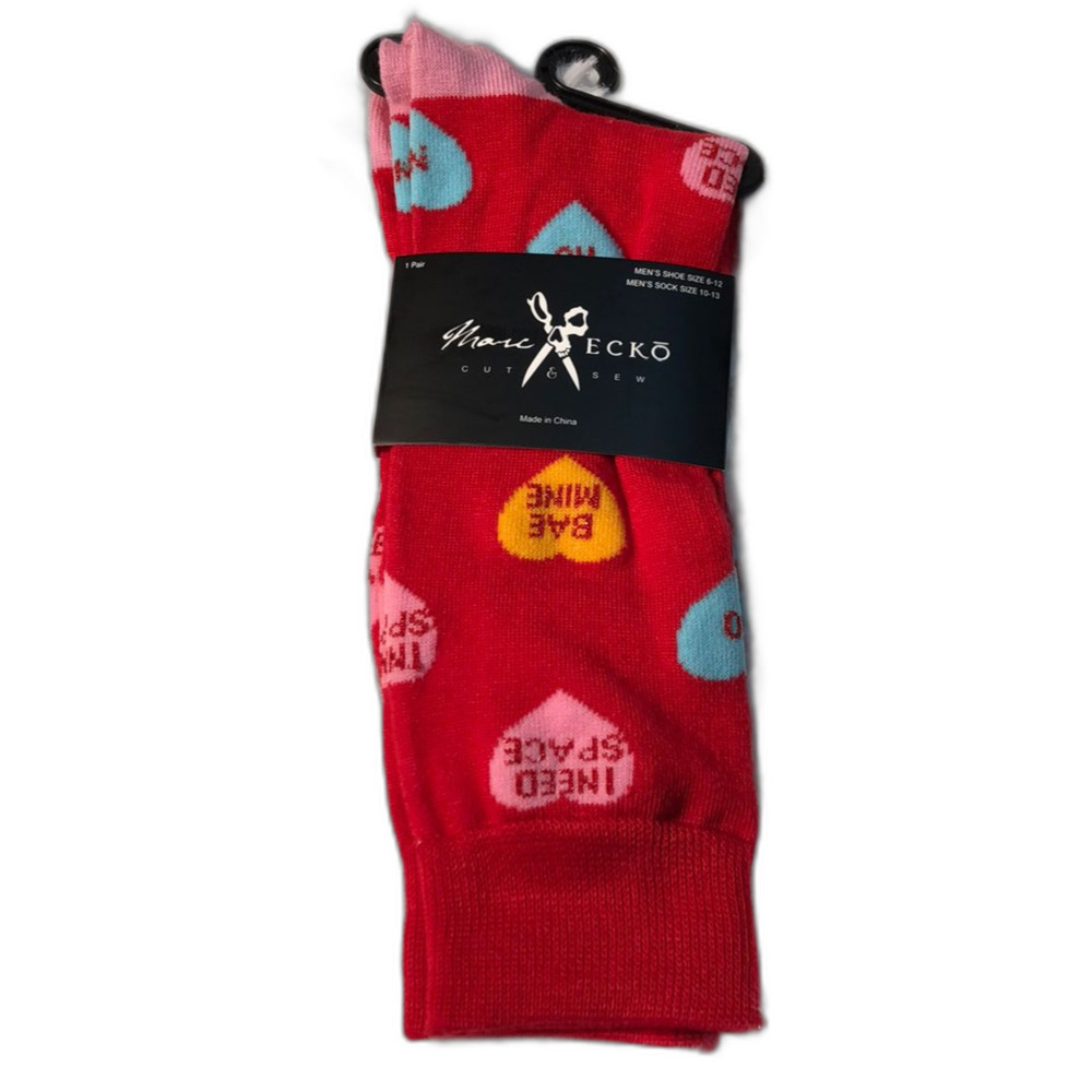 Marc Ecko Cut & Sew Mens Novelty Crew Socks Sweethearts